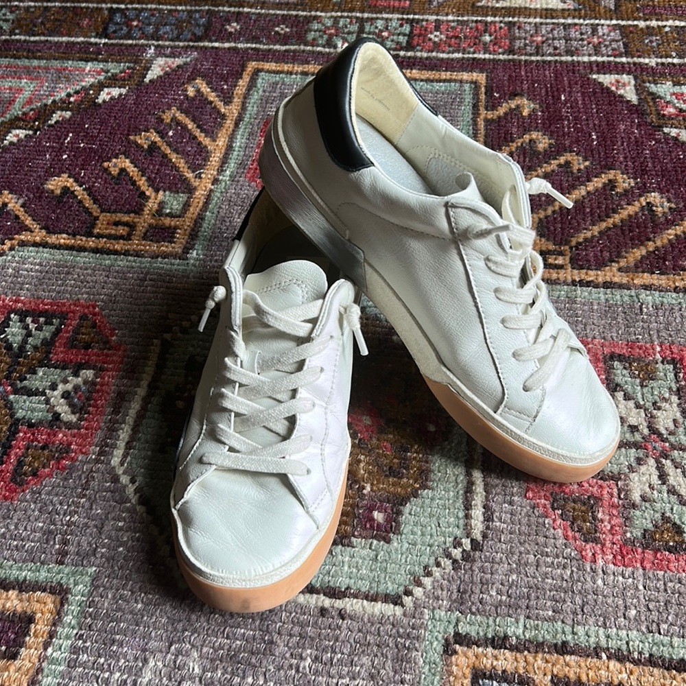 Dolce vita zina sneakers size 8 black white and silver